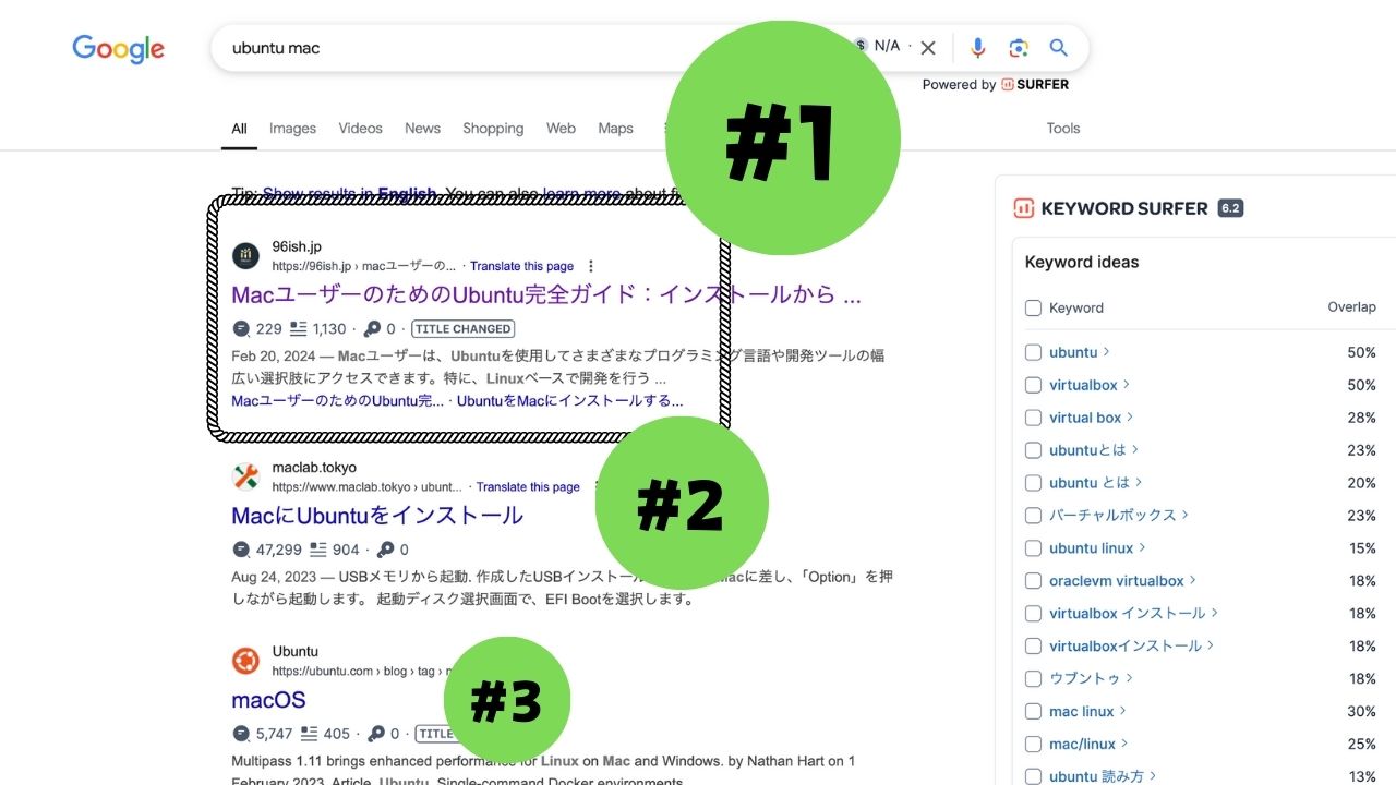 SEO コンサルタントの仕事
SERP で 1 位にランクイン